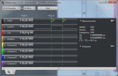 ST7565 - Verifying the clock pulse