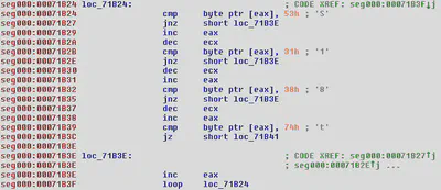 Screenshot of IDA Pro with egg hunt code for S18t