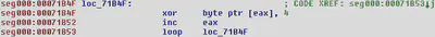 Screenshot of IDA Pro with XOR loop
