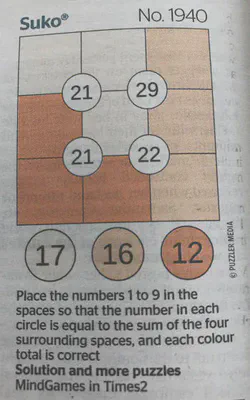 Suko puzzle from The Times