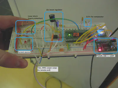 Kart receiver Mk1 being tested on breadboard